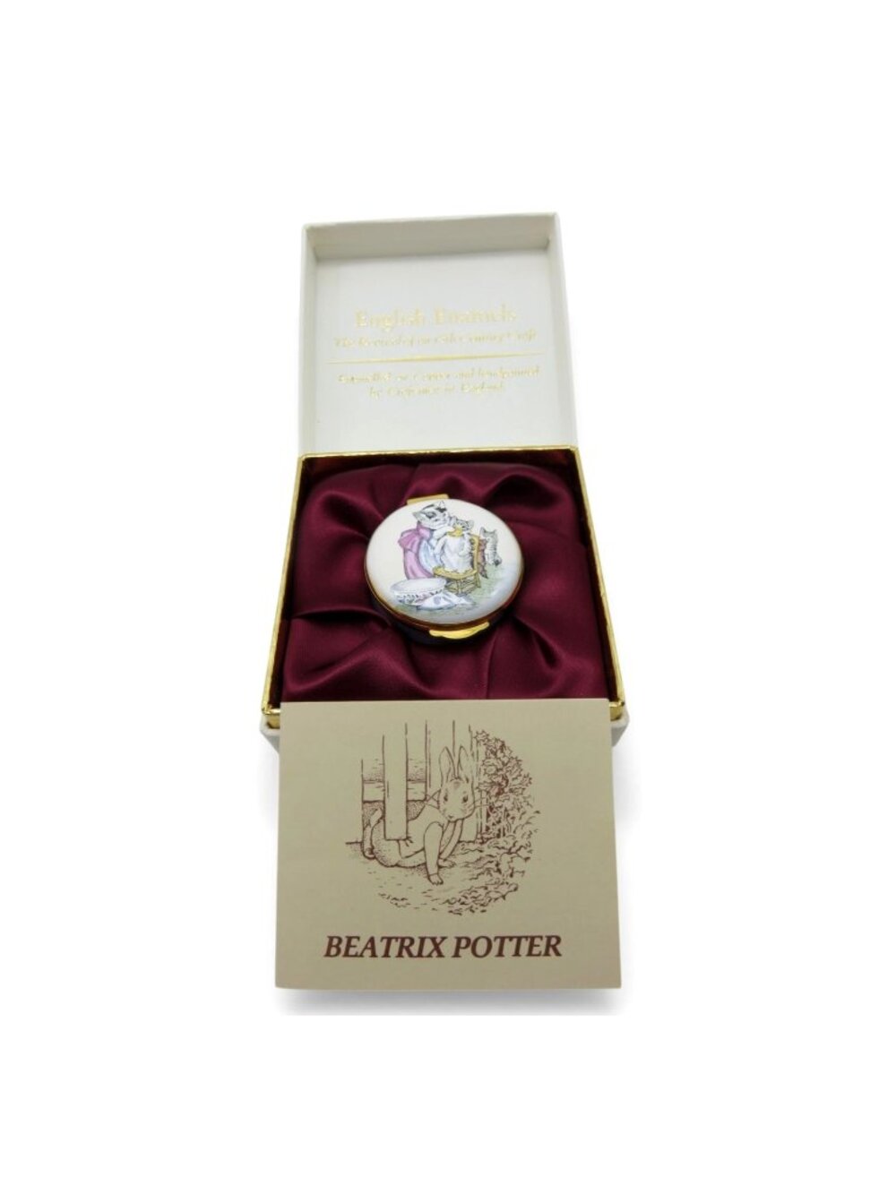 Beatrix Potter Tabitha Twitchit Miss Moppet Enamel Trinket Vintage Boxed